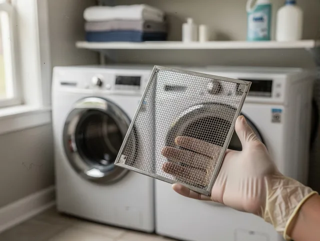 Wildomar Dryer Vent Cleaning specialist performing detailed lint trap cleaning service in Wildomar